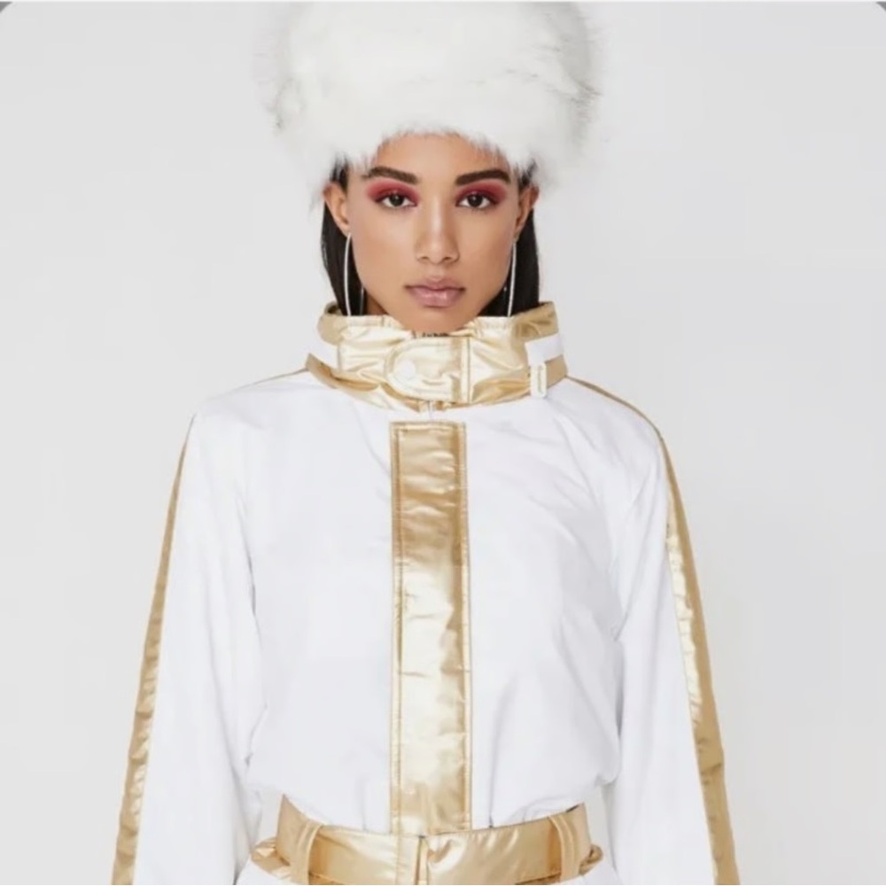 Tipsy Elves White and Gold Ski Jacket